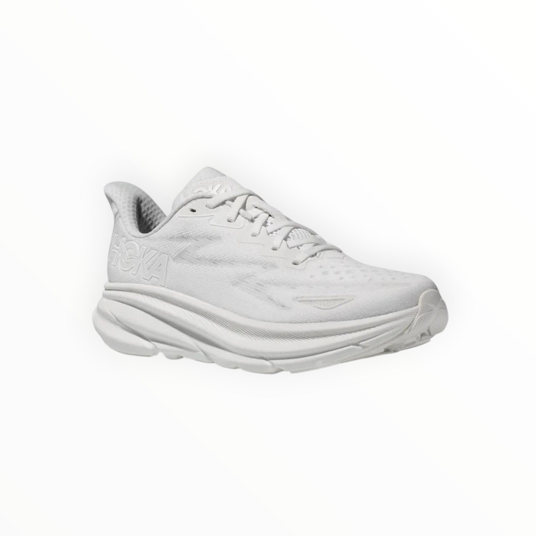 WOMEN HOKA CLIFTON 9 RUNNING SHOES (White) - SS23