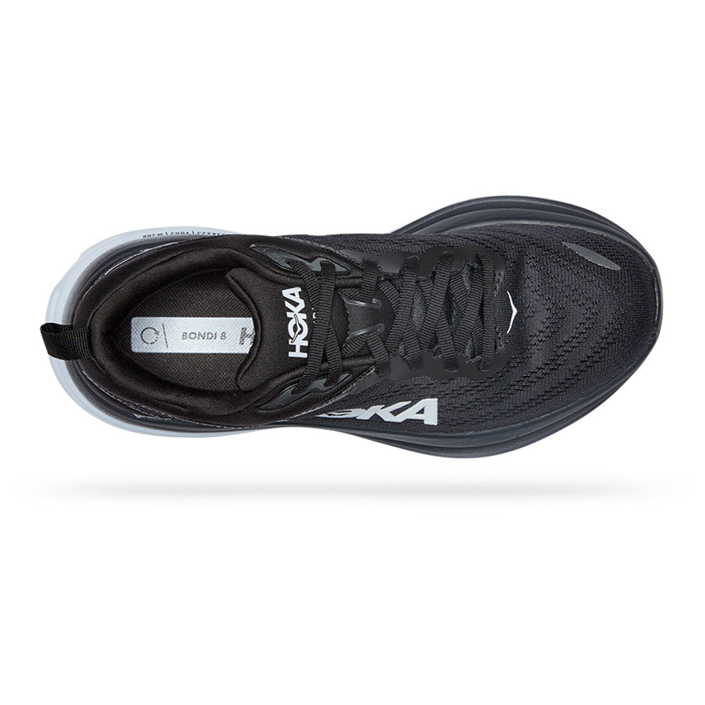 HOKA BONDI 8 WOMEN'S RUNNING SHOES (Black & White) - SS23