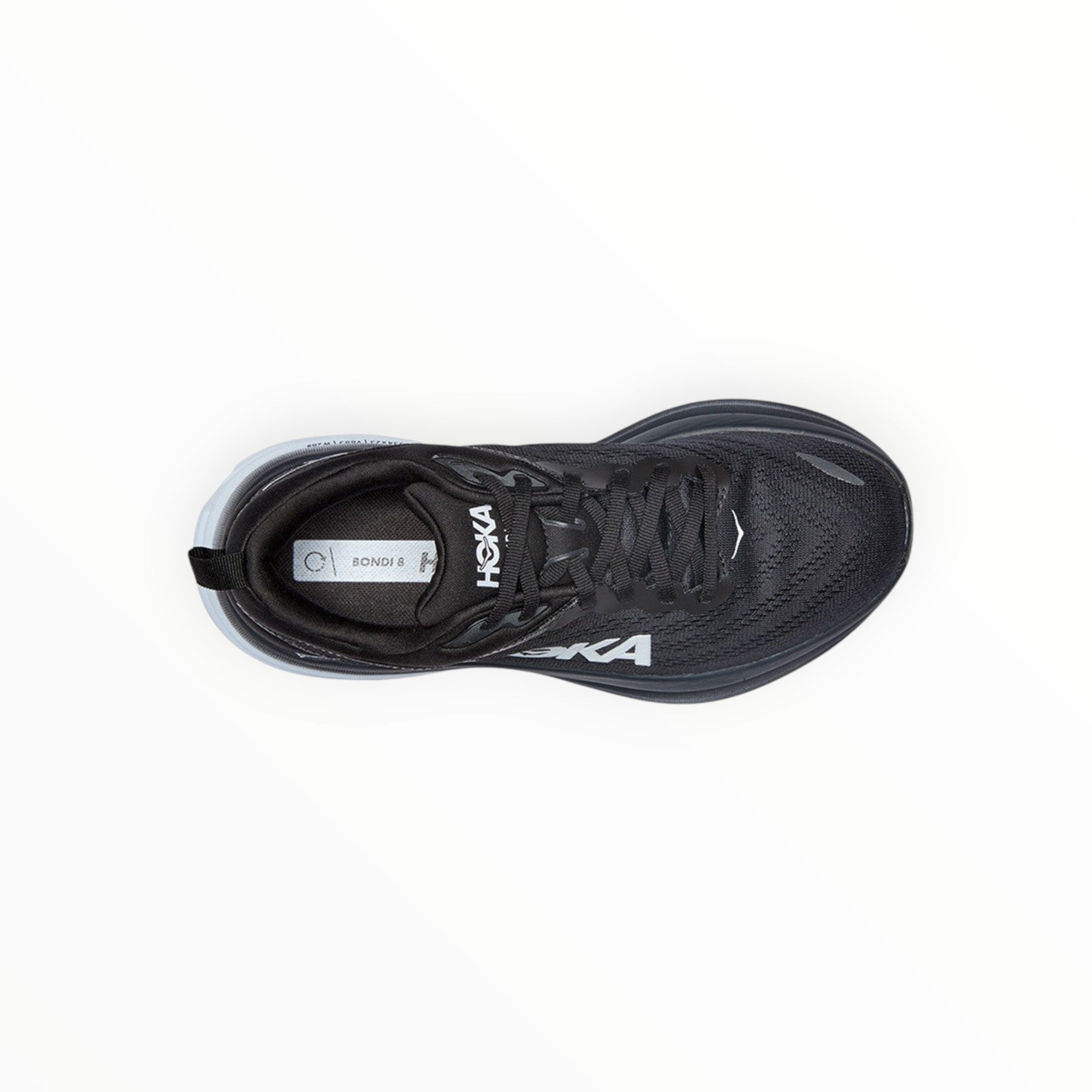 HOKA BONDI 8 WOMEN'S RUNNING SHOES (Black & White) - SS23