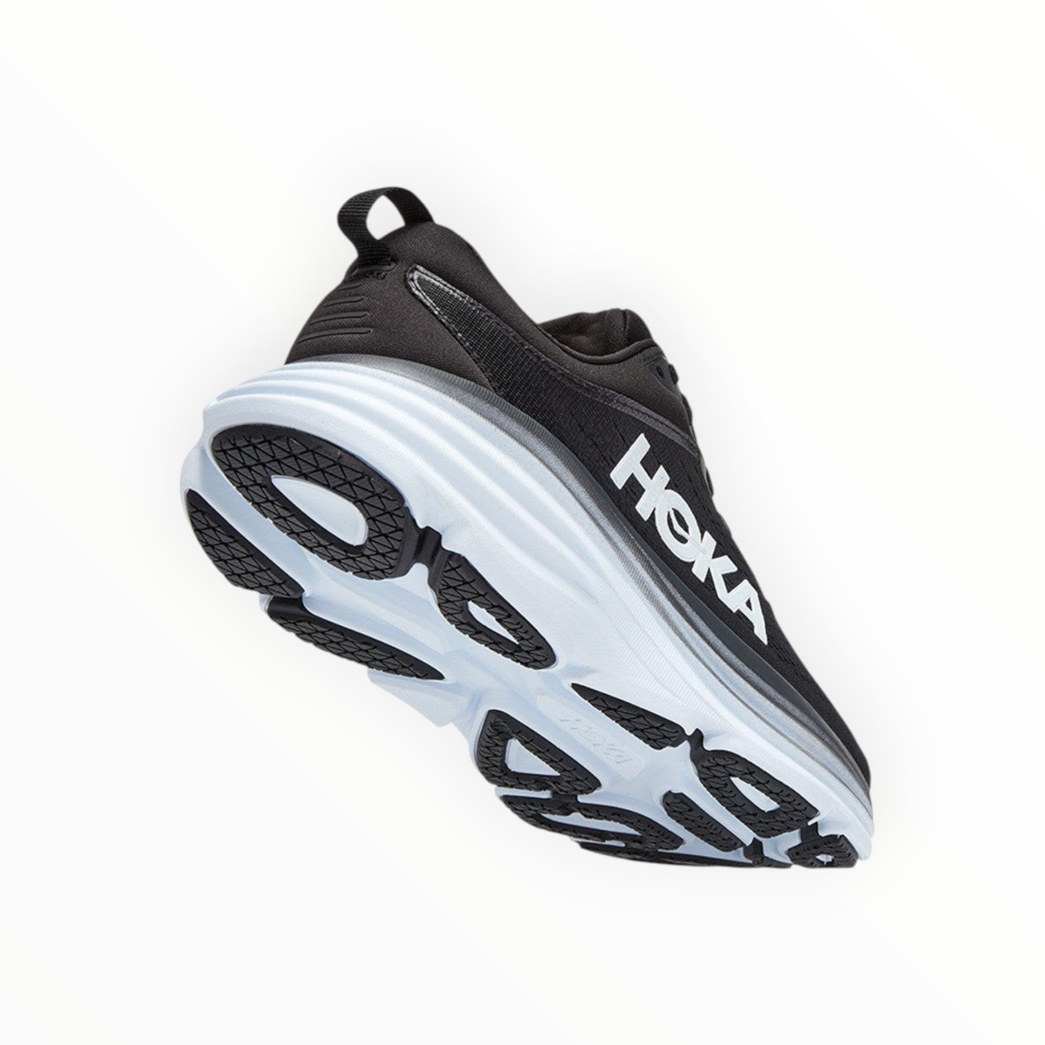 HOKA BONDI 8 WOMEN'S RUNNING SHOES (Black & White) - SS23