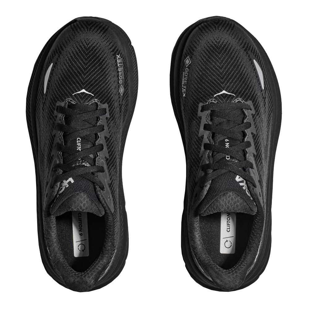 WOMEN HOKA CLIFTON 9 RUNNING SHOES (Black) - SS23