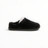 EWW Sports Shoes Alo Yoga black faux fur recovery slipper with plush lining and slip-on design
