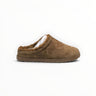 EWW Sports Shoes Alo Yoga dark brown plush faux fur recovery slipper with a slip-on design for indoor comfort.