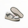 EWW Sports Shoes Alo Yoga Recovery Mode low-top sneakers in grey and white with a cushioned sole and lace-up design.