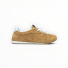 EWW Sports Shoes brown suede low-top sneakers with white laces and a minimalist design for casual everyday wear.