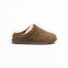 EWW Sports Shoes Alo Yoga dark brown faux fur recovery slipper with plush lining and slip-on design.