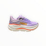 EWW Sports Shoes Hoka Bondi 9 men's purple running shoe with white and orange accents, engineered mesh upper, and plush cushioning.
