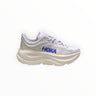 EWW Sports Shoes Hoka Bondi 9 men's white and blue running shoe with maximum cushioning and engineered mesh upper.