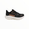 EWW Sports Shoes men's black and brown Hoka Clifton 10 running shoes with breathable mesh upper and white cushioned sole.