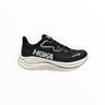 EWW Sports Shoes Men's Hoka Clifton 10 black and white running shoe with breathable mesh upper and cushioned sole.