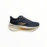 EWW Sports Shoes Men's Glycerin Max 2 running shoes in navy blue with gold accents and a thick white sole.