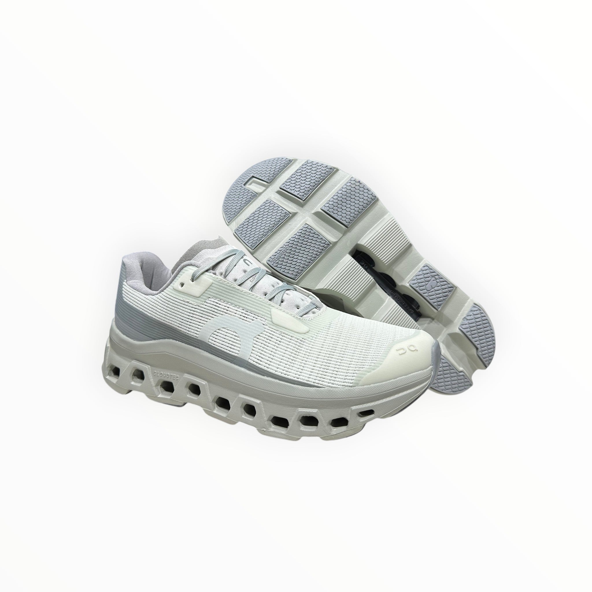 EWW Sports Shoes On Running Cloudmonster Void grey mesh running shoes with signature CloudTec cushioning and Speedboard.