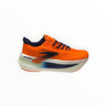 EWW Sports Shoes Glycerin Max 2 men's orange running shoes with navy accents and a thick white midsole.