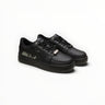 EWW Sports Shoes BAPE STA low-top sneakers in triple black with lace-up closure and signature side star detailing.