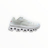EWW Sports Shoes white On Running Cloudmonster running shoes with breathable mesh upper and signature CloudTec cushioning.