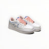 EWW Sports Shoes BAPE STA low-top sneakers in white and peach with signature star side detail and lace-up closure.