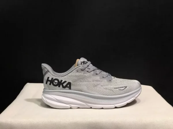 MEN HOKA CLIFTON 9 RUNNING SHOES (Misty Grey)